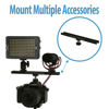 Picture of 8 Inch Cold Shoe Extension Bracket - Dual Sided Camera Flash Mount with D-Flashner Adapter by Cam Caddie - Black