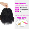 Picture of Short Passion Twist Hair 6 Inch Pre-twisted Passion Twist Crochet Hair 8 Packs Pre-looped Crochet Passion Twist Braiding Hair for Black Women Bohemian Synthetic Hair Extensions 1B