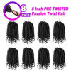 Picture of Bileaf 6 Inch Passion Twist Crochet Hair for Black Women Pre Looped Passion Twist Hair 8 Packs, Pre-Twisted Short Crochet Passion Twists Bohemian Braiding Hair Crochet Twist Hair for Black Women #1