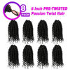 Picture of Short Passion Twist Hair 6 Inch Pre-twisted Passion Twist Crochet Hair 8 Packs Pre-looped Crochet Passion Twist Braiding Hair for Black Women Bohemian Synthetic Hair Extensions #2