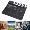 Picture of Acouto Director Clip Board Acrylic Director Scene Clapperboard TV Movie Action Board Film Cut Prop with Pen Directors Clapperboard 11.8 x 9.8 x 0.7inch (Black)