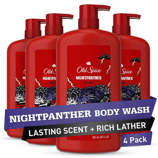 Picture of Old Spice Body Wash for Men, NightPanther Scent, Long Lasting Lather, 30 oz (Pack of 4)