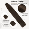 Picture of Moresoo Tape in Hair Extensions Dark Brown Human Hair Extensions Tape in Brown Hair Extensions Glue in Skin Weft Hair Extensions Tape in Human Hair Silky Straight Hair 10 Inch #4 40pcs 60g