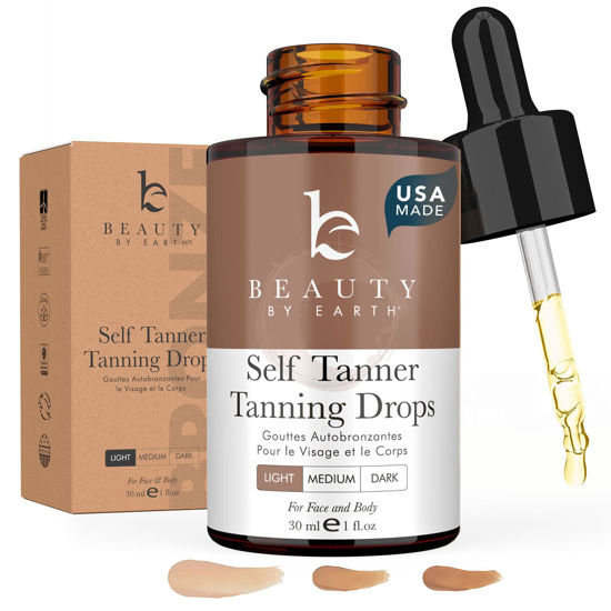 Picture of Self Tanner Drops for Face Tanner, Sunless Tan, Body & Face Self Tanner Drops, Face Tanning Drops to Make Self Tanner Face Self Tanning Lotion, Tan Drops for Face Tan