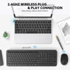 Picture of Wireless Keyboard and Mouse Combo, WisFox 2.4GHz Ergonomic USB Keyboard with Phone Holder, Full Size Keyboard and Mouse Set for Computer, Laptop and Desktop(Black)