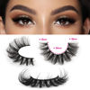 Picture of JIMIRE Mink Lashes Fluffy Cat Eye Lashes Wispy 6D Volume False Eyelashes that Look Like Extensions Thick Soft Curly Fake Lashes 7 Pairs Pack