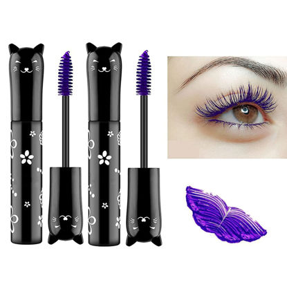 Picture of 2 PCS Purple Cat eye mascara　Colored Makeup Waterproof Fast Dry Eyelashes Curling Lengthening Makeup Eye Lengthening, Lifting, Curling