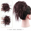 Picture of HMD Tousled Updo Messy Bun Hair Piece Hair Extension Ponytail With Elastic Rubber Band Updo Extensions Hairpiece Synthetic Hair Extensions Scrunchies Ponytail Hairpieces for Women(Tousled Updo Bun, Dark Wine)