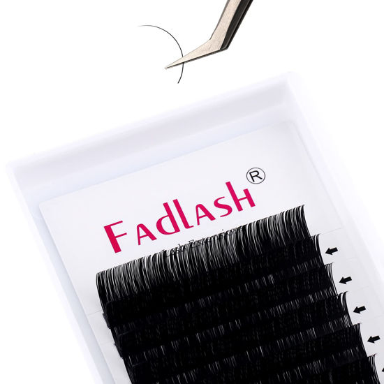 Picture of Classic Eyelash Extensions Lash Extension Supplies Matte Dark Black Individual Eyelash Extension Classic Lash Extensions Professional (0.15-DD, 14mm)