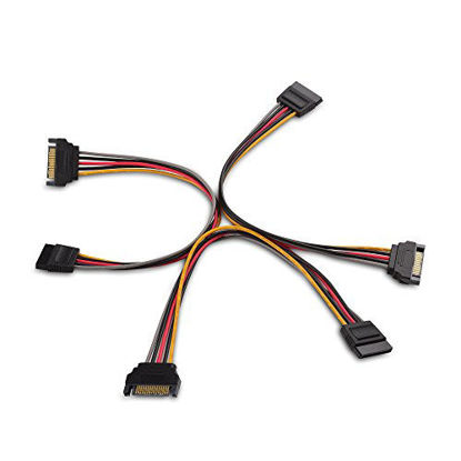 Picture of Cable Matters 3-Pack 15 Pin SATA Power Extension Cable 8 Inches