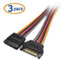 Picture of Cable Matters 3-Pack 15 Pin SATA Power Extension Cable 8 Inches