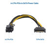 Picture of Cable Matters 2-Pack 6+2 Pin to SATA Power Cable (SATA to 8 Pin PCIe / 6 Pin PCIe to SATA Cable) - 7 Inches