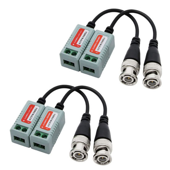 Picture of Bavmav Video Balun, BNC to Twisted Pair, 2 Pairs 1080P HD-CVI/TVI/AHD(720P/960P/1080P) Passive Video Balun Transceiver Transmitter Via UTP CAT Cable Connectors(Twisted Pair 1080P # SC)