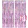 Picture of Pink Tinsel Curtain Party Backdrop - GREATRIL Glitter Foil Fringe Curtain Lilac Pink Party Decor Streamers for Birthday Girl Princess Bachelorette Euphoria Theme Party Decorations - 2 Packs