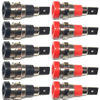 Picture of CESS Black and Red Banana Female Jack Socket - 4mm Banana Female Connector Panel/Chassis Mount Soldering Type (10 Pack)