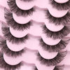 Picture of Natural Lashes Wispy Faux Mink Lashes Natural Look Cat Eye False Eyelashes Cluster Strip Lashes 16mm Short Eye Lashes Pack 7 Pairs