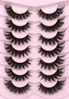 Picture of Mink Lashes Fluffy 6D False Eyelashes 17mm Wispy Cat Eye Lashes that Look Like Extensions Strip Lashes Pack