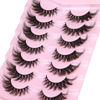 Picture of Fox Eye Lashes Fluffy Faux mink Eyelashes Wispy Cat Eye Long False Eyelahses Dramatic Cross Full Volume Strip Lashes Pack 7 Pairs