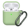 Picture of LELONG Compatible with AirPods Case Cover, Soft Silicone Protective Case Cover with Keychain Compatible with Apple AirPods 2nd 1st Charging Case Men Women [Front LED Visible] Mint Green