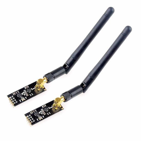 Picture of HiLetgo 2pcs NRF24L01+PA+LNA Wireless Transceiver RF Transceiver Module with SMA Antenna 2.4G 1100m