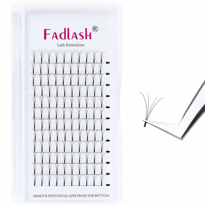 Picture of Premade Fans Eyelash Extensions 4D 0.10 C Curl Lash Fans Premade Volume Lash Extensions Individual Eyelashes Extension Supplies FADLASH (4D-0.10C, 14mm)