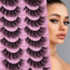 Picture of False Lashes Fluffy Wispy 17mm Mink Lashes Natural look 5D Volume Fake Eyelashes 10 Pairs by Yawamica