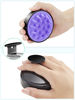 Picture of HEETA 2 Pack Hair Scalp Massager Shampoo Brush for Growth, Scrubber with Soft Silicone, Wet and Dry Detangler (Black & Purple)