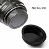 Picture of Rear Lens Cap and Front Body Cap for Canon EOS 850D 250D 90D, Rebel SL3 T8 T8i T7, 200d ii, and More Canon DSLR and Hot Shoe Cover with Bubble Spirit Level Fire Rock (2 Kits)