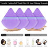 Picture of 12 Pieces Triangle Powder Puff Face Cosmetic Makeup Puff for Loose Powder Soft Body Washable Reusable Foundation Sponge Mineral Powder Wet Dry Makeup Tool(Purple,Small)