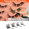 Picture of Cluster Lashes Natural Look 3D Wispy False Eyelashes Clusters 13mm Short Individual Lashes Faux Mink 56 Pcs DIY Lash Extensions Pack by TOOCHUNAG