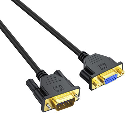 Picture of VGA Extension Cable (VGA Cable Male to Female) - 3 Feet (VGA 15 Pin) VGA Extender Cable, VGA Male to Female HD15 Monitor Video CABE Support 1080P Full HD for Laptop, PC, Projector, HDTV, Display