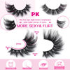 Picture of JIMIRE Faux Mink Lashes Fluffy Cat Eye Natural Look False Eyelashes Volume Wispy Fox Eye Crossed 17MM Thick Fake Lashes Look Like Eyelash Extensions Pestañas 7 Pairs Pack