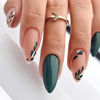 Picture of RikView Fall Press on Nails Long Acrylic Almond Fake Green Full Cover For Women