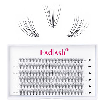 Picture of Individual Lashes 10D 20D 30D 40D Lash Clusters Extensions Wispy Cluster Lashes Natural Look Eyelash Clusters Individual Lash Extension Supplies (10D-0.10C, 16mm)