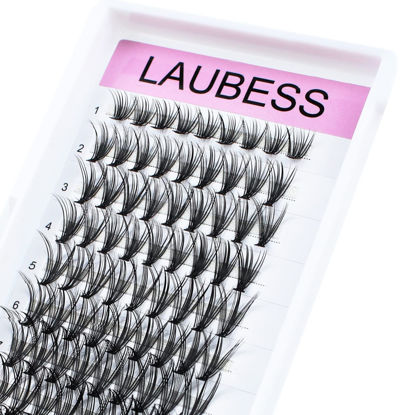 Picture of DIY Eyelash Extension 20D Clusters Lashes D Curl Individual Extensions Natural Look 3D Effect Black False Eyelashes 120pcs (20D-0.07D, 16mm)