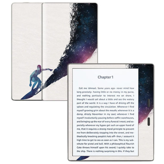 Picture of MightySkins Skin Compatible with Amazon Kindle Oasis 7" (9th Gen) - Surfing The Universe | Protective, Durable, and Unique Vinyl Decal wrap Cover | Easy to Apply, Remove | Made in The USA