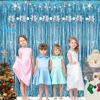 Picture of Blue Tinsel Curtain Party Backdrop - GREATRIL Foil Curtain Party Decor Photo Streamers Backdrop for Birthday/Baby Shower/Mermaid/Under The Sea/Ocean/Frozen Party Decorations - 1m x 2.5m - Pack of 2