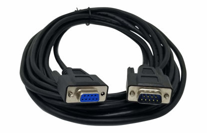 Picture of YCS basics Black DB9 9 Pin Serial / RS232 Male/Female Extension Cable (15 Ft)