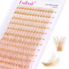 Picture of Lash Clusters 168pcs 12-18mm Individual Lashes D Curl Colored Lash Extensions Wispy Glod Colored Cluster Lashes Mix Eyelash Clusters Individual Lash Extensions (FC2-0.07D, 12-18mm)