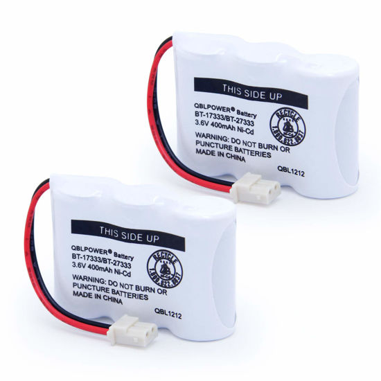 Picture of QBLPOWER BT-17333 BT-27333 Handset Telephone Rechargeable Battery 2/3AA 3.6V NI-CD Cordless Phone Battery BT17333 BT27333 BT-17233 BT17233 BT-163345 CS5121 (Pack of 2)