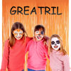 Picture of Orange Tinsel Curtain Party Backdrop - GREATRIL Foil Fringe Curtain Party Streamers for Fall/Thanksgiving Day/Birthday/Doorway/Easter/Coco Theme/Halloween/Day of The Dead Party Decorations 2 Packs