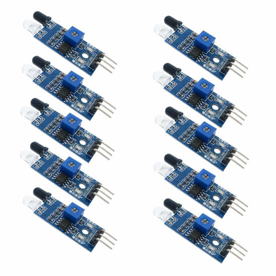 Picture of HiLetgo 10pcs IR Infrared Obstacle Avoidance Sensor Module for Arduino Smart Car Robot 3-Wire Reflective Photoelectric for Arduino Smart Car Robot