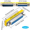 Picture of DKARDU 6 PCS DB25 Male to Male/Female to Female, RS232 Gender Changer, 25 Pin Data Transfer Port Adapter Connector