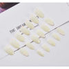 Picture of RikView White Almond Press on Nails Medium Fake Nails Nude Stick on Nails Embossed Nails with Daisy Design