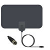 Picture of YUECHI Amplified Digital HDTV Antenna Long 80 Miles Range Active Universal Aerial Support 4K 1080p All Older TV's Indoor with Enhanced Amplifier Signal Booster 3m Coax Cable (Black, Small) (HD-06)