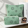 Picture of SOIDRAM 2 Pieces Makeup Bag Large Corduroy Cosmetic Bag Capacity Canvas Green Travel Toiletry Bag Organizer Cute Makeup Brushes Aesthetic Accessories Storage Bag for Women