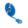 Picture of DTech 3m Ultra Slim Flat Computer Monitor VGA Cable 10 Feet 15 Pin Male to Male Connector Wire - Blue