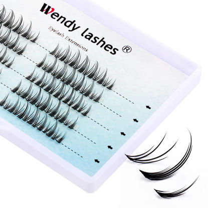 Picture of DIY Eyelash Extention Cluster Lashes 3D Effect Individual Eyelashes Black Soft Eyelashes 130PCS Natural Look Easy to Apply Volume Lash extensions by Wendy Lashes(Little Devil)