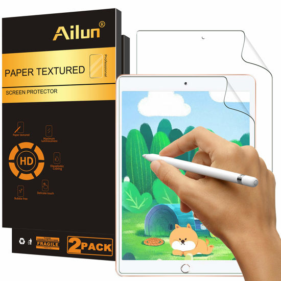 Picture of Ailun Paper Textured Screen Protector for New iPad 9,iPad 8,iPad 7 (10.2-Inch, 2021&2020&2019 Model, 9th&8th&7th Generation) [2Pack] Draw and Sketch Like on Paper Textured Anti Glare Less Reflection Case Friendly