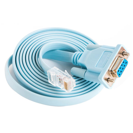 Picture of RJ45 to RS232 DB9 9-Pin Serial Port Female to RJ45 Female Cat5 Ethernet LAN Console 1.5m